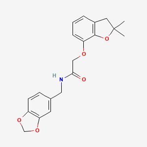 N-(1,3-benzodioxol-5-ylmethyl)-2-[(2,2-dimethyl-2,3-dihydro-1-benzofuran-7-yl)oxy]acetamide