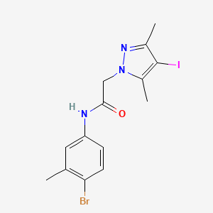 molecular formula C14H15BrIN3O B14946275 N-(4-bromo-3-methylphenyl)-2-(4-iodo-3,5-dimethyl-1H-pyrazol-1-yl)acetamide 