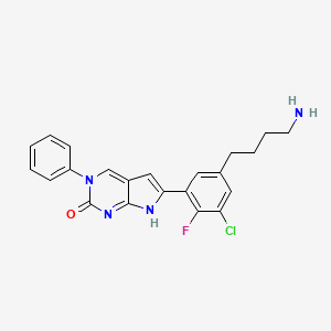 molecular formula C22H20ClFN4O B1494630 6-[5-(4-Aminobutyl)-3-chloro-2-fluorophenyl]-3-phenyl-7H-pyrrolo[2,3-d]pyrimidin-2-one 