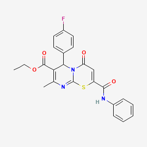 molecular formula C24H20FN3O4S B14946305 ethyl 6-(4-fluorophenyl)-8-methyl-4-oxo-2-(phenylcarbamoyl)-4H,6H-pyrimido[2,1-b][1,3]thiazine-7-carboxylate 