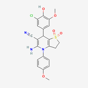 5-Amino-7-(3-chloro-4-hydroxy-5-methoxyphenyl)-4-(4-methoxyphenyl)-2,3,4,7-tetrahydrothieno[3,2-b]pyridine-6-carbonitrile 1,1-dioxide