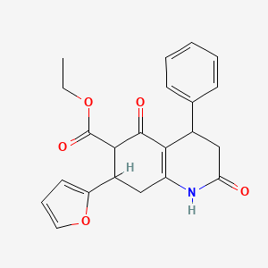 Ethyl 7-(furan-2-yl)-2,5-dioxo-4-phenyl-1,2,3,4,5,6,7,8-octahydroquinoline-6-carboxylate