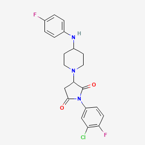 1-(3-Chloro-4-fluorophenyl)-3-{4-[(4-fluorophenyl)amino]piperidin-1-yl}pyrrolidine-2,5-dione