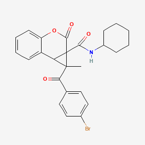 1-[(4-bromophenyl)carbonyl]-N-cyclohexyl-1-methyl-2-oxo-1,7b-dihydrocyclopropa[c]chromene-1a(2H)-carboxamide