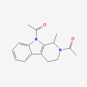 molecular formula C16H18N2O2 B14946354 1,1'-(1-methyl-3,4-dihydro-1H-beta-carboline-2,9-diyl)diethanone 