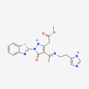 methyl [(4Z)-1-(1,3-benzothiazol-2-yl)-4-(1-{[2-(1H-imidazol-4-yl)ethyl]amino}ethylidene)-5-oxo-4,5-dihydro-1H-pyrazol-3-yl]acetate