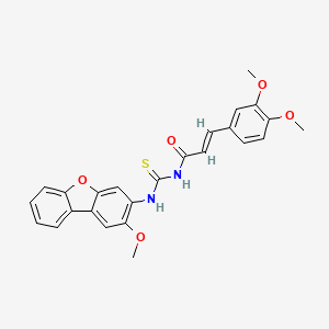 1-[(E)-3-(3,4-Dimethoxy-phenyl)-acryloyl]-3-(2-methoxy-dibenzofuran-3-yl)-thiourea