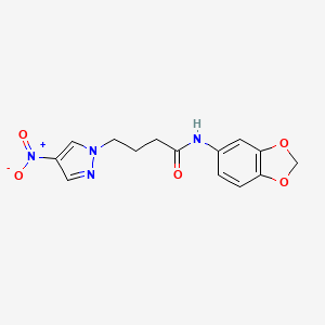 N-(1,3-benzodioxol-5-yl)-4-(4-nitro-1H-pyrazol-1-yl)butanamide