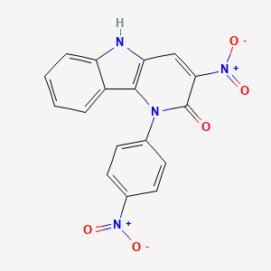 molecular formula C17H10N4O5 B14946438 3-nitro-1-(4-nitrophenyl)-1,5-dihydro-2H-pyrido[3,2-b]indol-2-one 