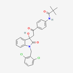 N-(4-{[1-(2,6-dichlorobenzyl)-3-hydroxy-2-oxo-2,3-dihydro-1H-indol-3-yl]acetyl}phenyl)-2,2-dimethylpropanamide