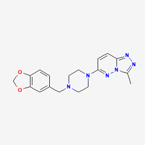 molecular formula C18H20N6O2 B14946448 [1,2,4]Triazolo[4,3-b]pyridazine, 6-[4-(1,3-benzodioxol-5-ylmethyl)-1-piperazinyl]-3-methyl- 