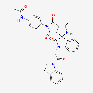 molecular formula C32H29N5O5 B14946505 N-(4-{1-[2-(2,3-dihydro-1H-indol-1-yl)-2-oxoethyl]-3'-methyl-2,4',6'-trioxo-1,2,2',3',3a',4',6',6a'-octahydro-5'H-spiro[indole-3,1'-pyrrolo[3,4-c]pyrrol]-5'-yl}phenyl)acetamide 