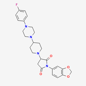 1-(1,3-Benzodioxol-5-yl)-3-{4-[4-(4-fluorophenyl)piperazin-1-yl]piperidin-1-yl}pyrrolidine-2,5-dione