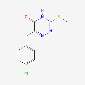 molecular formula C11H10ClN3OS B14946534 6-(4-chlorobenzyl)-3-(methylsulfanyl)-1,2,4-triazin-5(4H)-one 