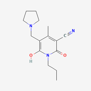 molecular formula C15H21N3O2 B14946551 6-Hydroxy-4-methyl-2-oxo-1-propyl-5-(pyrrolidin-1-ylmethyl)-1,2-dihydropyridine-3-carbonitrile 