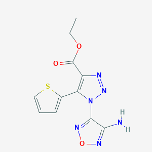 molecular formula C11H10N6O3S B14946561 Ethyl 1-(4-amino-1,2,5-oxadiazol-3-yl)-5-thiophen-2-yltriazole-4-carboxylate 