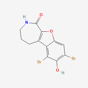 molecular formula C12H9Br2NO3 B14946576 6,8-dibromo-7-hydroxy-2,3,4,5-tetrahydro-1H-[1]benzofuro[2,3-c]azepin-1-one CAS No. 521937-08-6