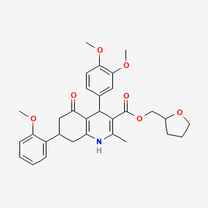 molecular formula C31H35NO7 B14946619 Tetrahydrofuran-2-ylmethyl 4-(3,4-dimethoxyphenyl)-7-(2-methoxyphenyl)-2-methyl-5-oxo-1,4,5,6,7,8-hexahydroquinoline-3-carboxylate 