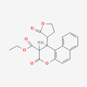 molecular formula C20H18O6 B14946620 1H-Benzo[f]chromene-2-carboxylic acid, 3-oxo-1-(2-oxotetrahydrofuran-3-yl)-2,3-dihydro-, ethyl ester 