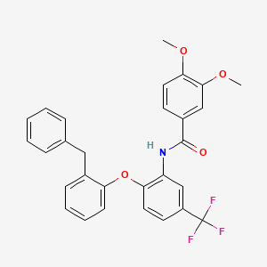 molecular formula C29H24F3NO4 B14946649 N-[2-(2-benzylphenoxy)-5-(trifluoromethyl)phenyl]-3,4-dimethoxybenzamide 