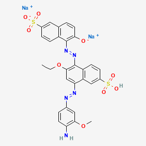 molecular formula C29H23N5Na2O9S2 B1494665 Disodium;5-[[4-[(4-amino-3-methoxyphenyl)diazenyl]-2-ethoxy-6-sulfonaphthalen-1-yl]diazenyl]-6-oxidonaphthalene-2-sulfonate CAS No. 6226-70-6