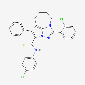 1-(2-chlorophenyl)-N-(4-chlorophenyl)-4-phenyl-5,6,7,8-tetrahydro-2,2a,8a-triazacyclopenta[cd]azulene-3-carbothioamide