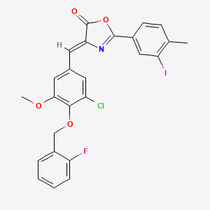 molecular formula C25H18ClFINO4 B14946665 (4Z)-4-{3-chloro-4-[(2-fluorobenzyl)oxy]-5-methoxybenzylidene}-2-(3-iodo-4-methylphenyl)-1,3-oxazol-5(4H)-one 