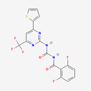 2,6-difluoro-N-{[4-(thiophen-2-yl)-6-(trifluoromethyl)pyrimidin-2-yl]carbamoyl}benzamide