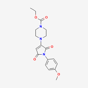 molecular formula C18H21N3O5 B14946724 ethyl 4-[1-(4-methoxyphenyl)-2,5-dioxo-2,5-dihydro-1H-pyrrol-3-yl]piperazine-1-carboxylate 