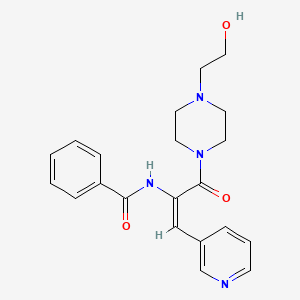 molecular formula C21H24N4O3 B14946726 N-[(1E)-3-[4-(2-hydroxyethyl)piperazin-1-yl]-3-oxo-1-(pyridin-3-yl)prop-1-en-2-yl]benzamide 