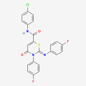 molecular formula C23H14ClF2N3O2S B14946731 (2Z)-N-(4-chlorophenyl)-3-(4-fluorophenyl)-2-[(4-fluorophenyl)imino]-4-oxo-3,4-dihydro-2H-1,3-thiazine-6-carboxamide 