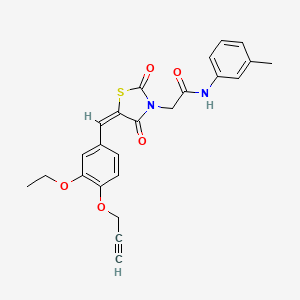 molecular formula C24H22N2O5S B14946739 2-{(5E)-5-[3-ethoxy-4-(prop-2-yn-1-yloxy)benzylidene]-2,4-dioxo-1,3-thiazolidin-3-yl}-N-(3-methylphenyl)acetamide 