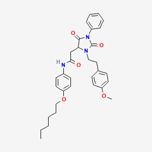 molecular formula C32H37N3O5 B14946765 N-[4-(hexyloxy)phenyl]-2-{3-[2-(4-methoxyphenyl)ethyl]-2,5-dioxo-1-phenylimidazolidin-4-yl}acetamide 