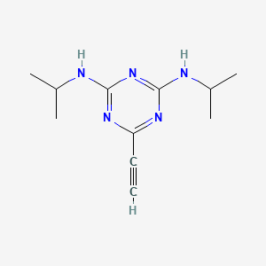 molecular formula C11H17N5 B14946778 6-ethynyl-N,N'-di(propan-2-yl)-1,3,5-triazine-2,4-diamine 