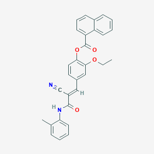 4-{(1E)-2-cyano-3-[(2-methylphenyl)amino]-3-oxoprop-1-en-1-yl}-2-ethoxyphenyl naphthalene-1-carboxylate