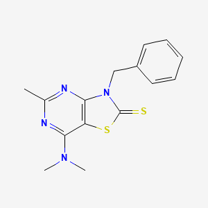 3-benzyl-7-(dimethylamino)-5-methyl[1,3]thiazolo[4,5-d]pyrimidine-2(3H)-thione