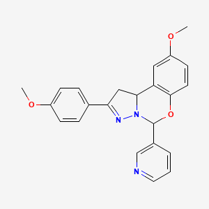 9-Methoxy-2-(4-methoxyphenyl)-5-(pyridin-3-yl)-1,10b-dihydropyrazolo[1,5-c][1,3]benzoxazine