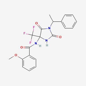 N-[2,5-dioxo-1-(1-phenylethyl)-4-(trifluoromethyl)imidazolidin-4-yl]-2-methoxybenzamide