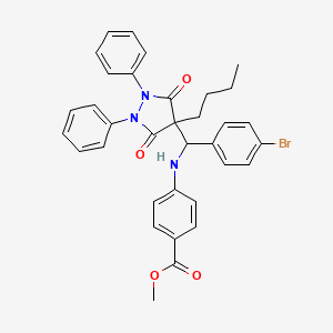 molecular formula C34H32BrN3O4 B14946961 Methyl 4-{[(4-bromophenyl)(4-butyl-3,5-dioxo-1,2-diphenylpyrazolidin-4-yl)methyl]amino}benzoate 