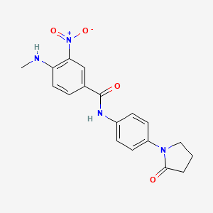 molecular formula C18H18N4O4 B14946963 4-(methylamino)-3-nitro-N-[4-(2-oxopyrrolidin-1-yl)phenyl]benzamide 