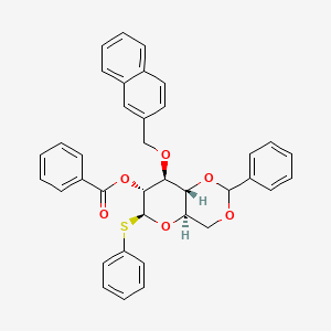 molecular formula C37H32O6S B1494698 (4AR,6S,7R,8S,8aR)-8-(naphthalen-2-ylmethoxy)-2-phenyl-6-(phenylthio)hexahydropyrano[3,2-d][1,3]dioxin-7-yl benzoate 