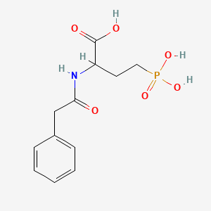 molecular formula C12H16NO6P B14946997 2-[(2-Phenylacetyl)amino]-4-phosphonobutanoic acid 