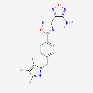 4-(5-{4-[(4-chloro-3,5-dimethyl-1H-pyrazol-1-yl)methyl]phenyl}-1,2,4-oxadiazol-3-yl)-1,2,5-oxadiazol-3-amine