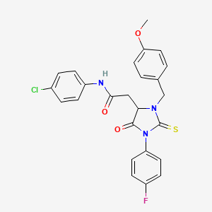 molecular formula C25H21ClFN3O3S B14947026 N-(4-chlorophenyl)-2-[1-(4-fluorophenyl)-3-(4-methoxybenzyl)-5-oxo-2-thioxoimidazolidin-4-yl]acetamide 