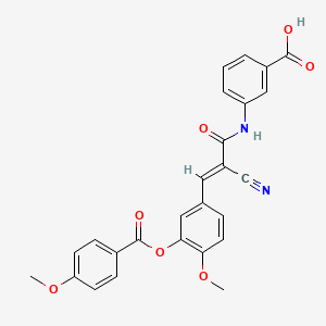 3-{[(2E)-2-cyano-3-(4-methoxy-3-{[(4-methoxyphenyl)carbonyl]oxy}phenyl)prop-2-enoyl]amino}benzoic acid