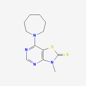 7-(azepan-1-yl)-3-methyl[1,3]thiazolo[4,5-d]pyrimidine-2(3H)-thione