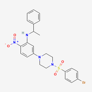 5-{4-[(4-bromophenyl)sulfonyl]piperazin-1-yl}-2-nitro-N-(1-phenylethyl)aniline