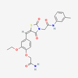 molecular formula C23H23N3O6S B14947164 2-{(5E)-5-[4-(2-amino-2-oxoethoxy)-3-ethoxybenzylidene]-2,4-dioxo-1,3-thiazolidin-3-yl}-N-(3-methylphenyl)acetamide 