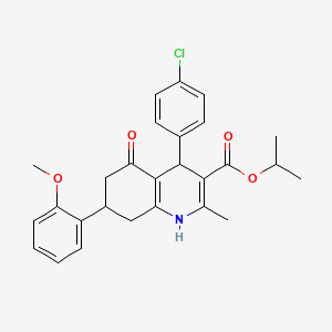 molecular formula C27H28ClNO4 B14947182 Propan-2-yl 4-(4-chlorophenyl)-7-(2-methoxyphenyl)-2-methyl-5-oxo-1,4,5,6,7,8-hexahydroquinoline-3-carboxylate 