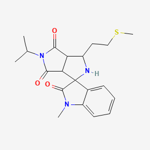 molecular formula C20H25N3O3S B14947210 1-methyl-3'-[2-(methylsulfanyl)ethyl]-5'-(propan-2-yl)-3a',6a'-dihydro-2'H-spiro[indole-3,1'-pyrrolo[3,4-c]pyrrole]-2,4',6'(1H,3'H,5'H)-trione 